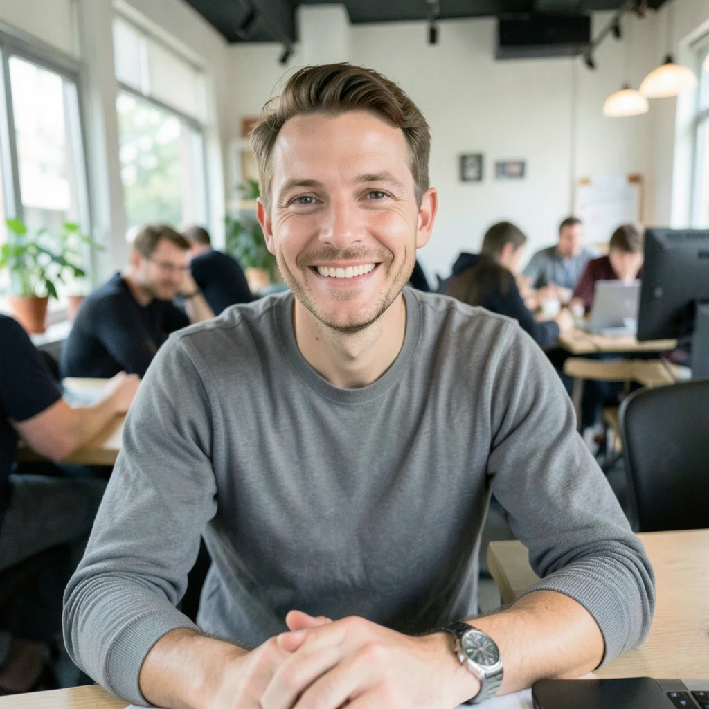 Portret van Lars van der Meer, badkamerspecialist in douchekabines